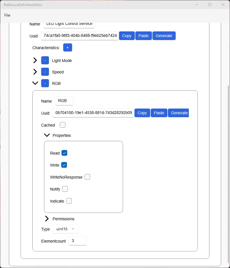 Grafischer Editor für Bluetooth-Kommunikationsprofile